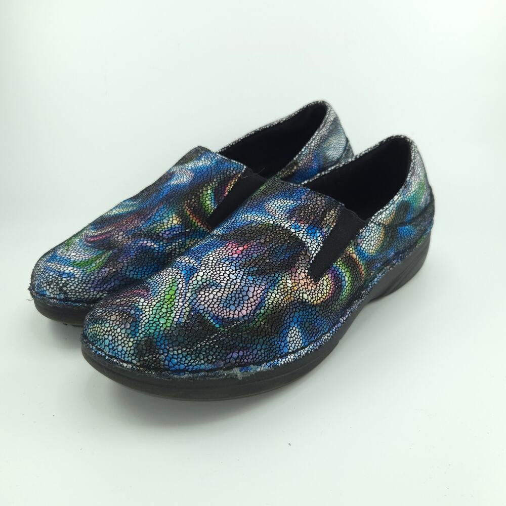 Flexus by Spring Step Manila Boreal Women's Size 11 Leather Blue  Clogs Loafers